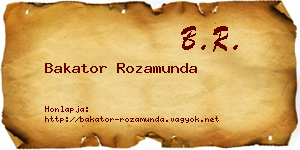 Bakator Rozamunda névjegykártya